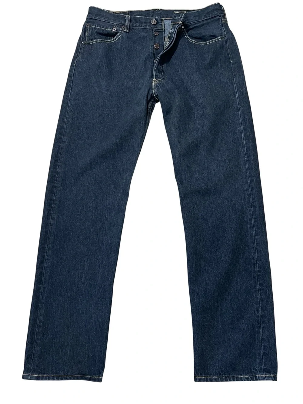 Levis 501 Button Fly Jeans Black Actual 32 x 31 Straight Leg Men's Unisex Preppy